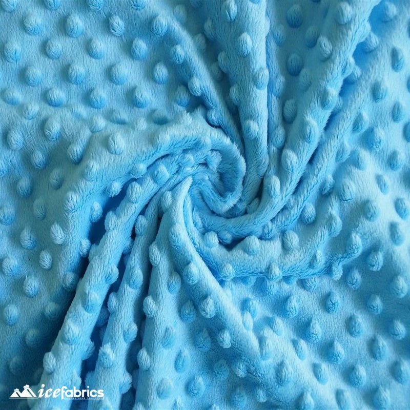 Turquoise Dot Bubble Minky Fabric by the Yard