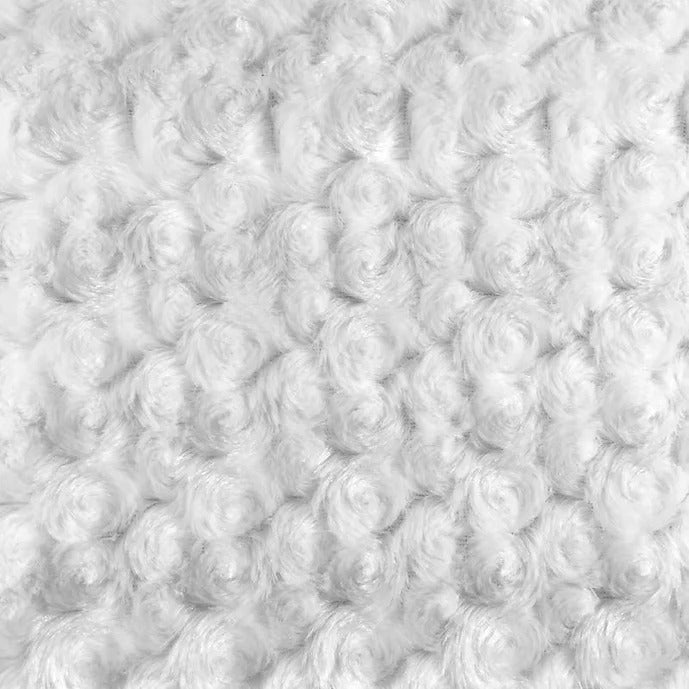 White Rosebud Minky Fabric by the Yard