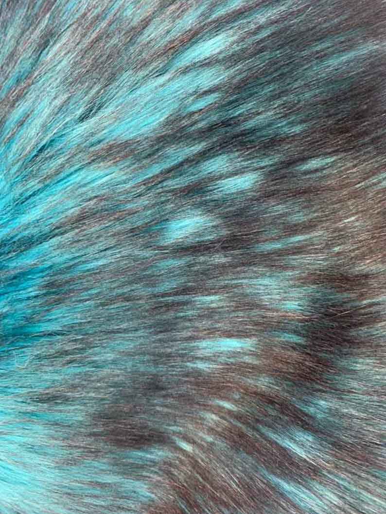 Luxury Husky Faux Fur Fabric By The Yard | Faux Fur Material ICE FABRICS Turquoise