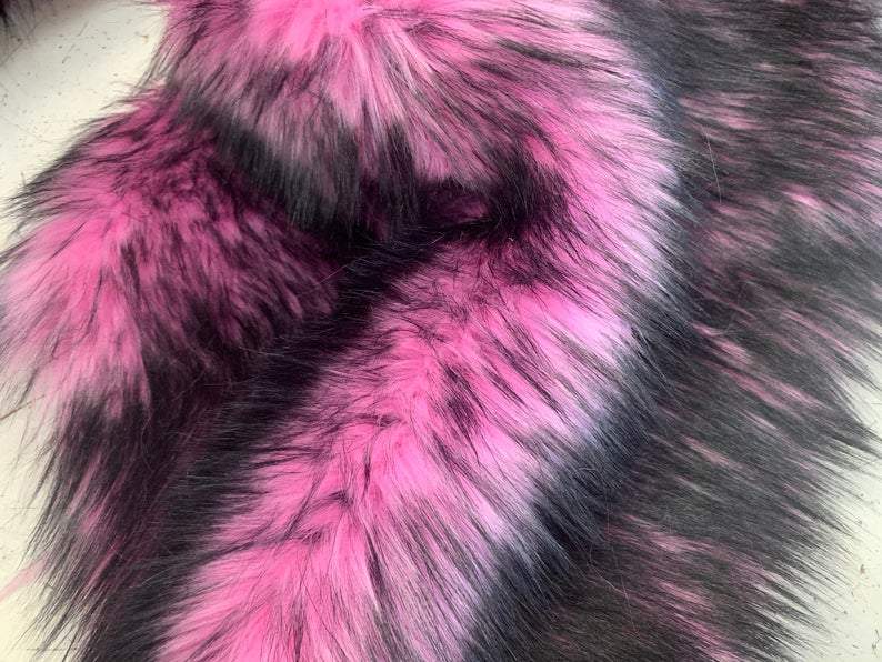 Lime Green Black Husky Long Pile Shaggy Faux Fur Fabric - Sold By The Yard  – Fashion Fabrics LLC