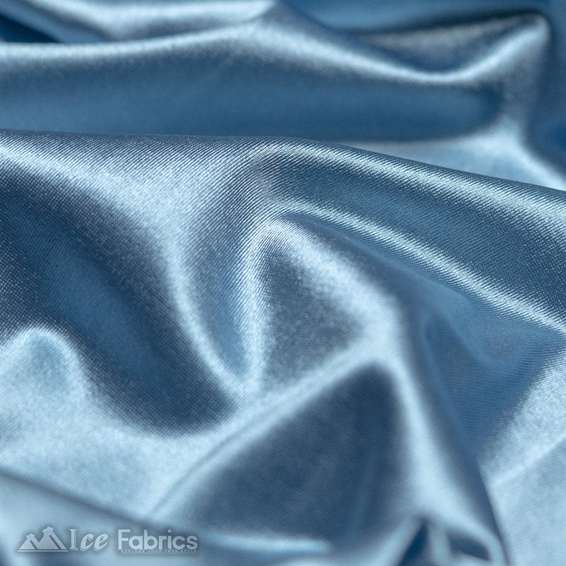 4 Way Stretch Silky Satin Wholesale Fabric By The Roll (20 Yards)ICE FABRICSICE FABRICSHeavy and shiny20 Yard Bolt (60” Wide )Sky Blue4 Way Stretch Silky Satin Wholesale Fabric By The Roll (20 Yards ) ICE FABRICS |Sky Blue