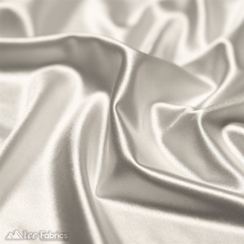 4 Way Stretch Silky Satin Wholesale Fabric By The Roll (20 Yards)ICE FABRICSICE FABRICSHeavy and shiny20 Yard Bolt (60” Wide )White4 Way Stretch Silky Satin Wholesale Fabric By The Roll (20 Yards ) ICE FABRICS |White
