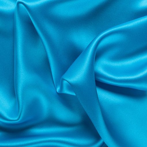 French Quality 5% Stretch Satin Fabric Spandex Fabric BTY ICEFABRIC Turquoise