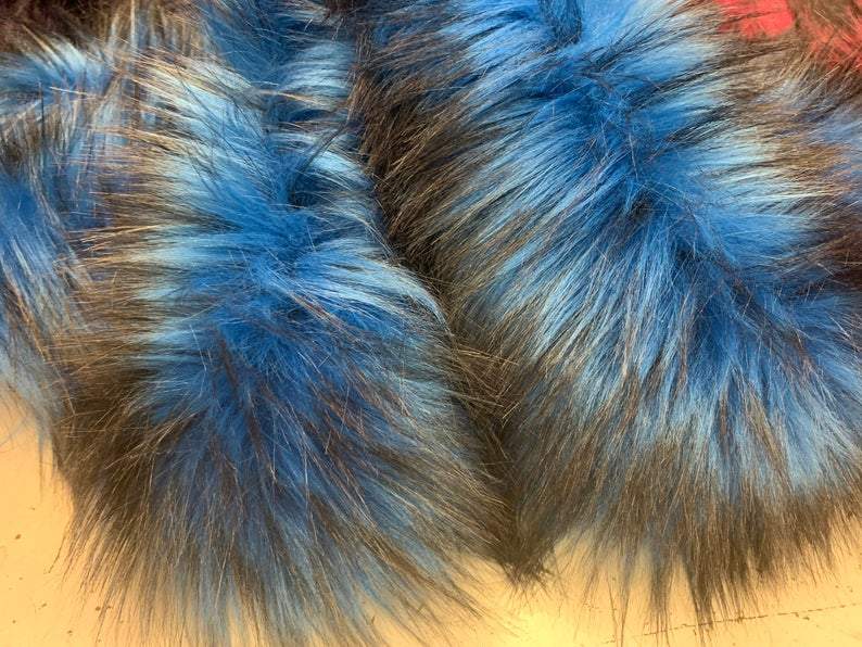 Luxury Husky Faux Fur Fabric By The Yard | Faux Fur Material ICE FABRICS Royal Blue