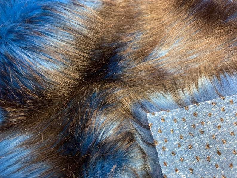 Luxury Husky Faux Fur Fabric By The Yard | Faux Fur Material ICE FABRICS Royal Blue