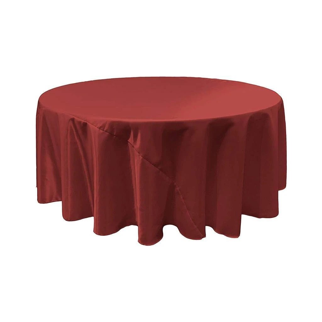 90-Inch Bridal Satin Round Tablecloth (15 Colors)ICEFABRICICE FABRICSBurgundy190-Inch Bridal Satin Round Tablecloth (15 Colors) ICEFABRIC Burgundy