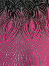 Neon Pink Black On Nude Mesh