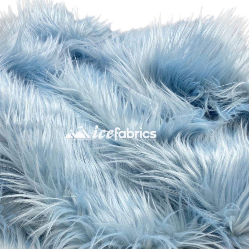Shaggy Mohair Long Pile Faux Fur Fabric By The Yard ICE FABRICS Baby Blue