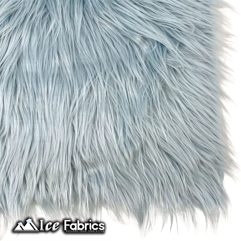 IceFabrics Square Shaggy Long Pile Faux Fur Fabric ICE FABRICS Baby Blue