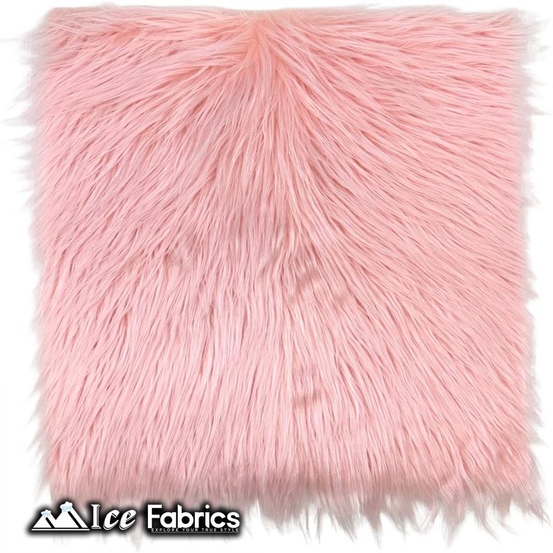 IceFabrics Square Shaggy Long Pile Faux Fur Fabric ICE FABRICS Baby Pink