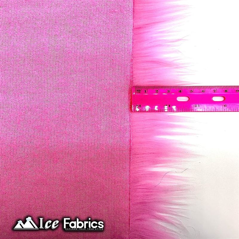IceFabrics Square Shaggy Long Pile Faux Fur Fabric ICE FABRICS Bubble Gum