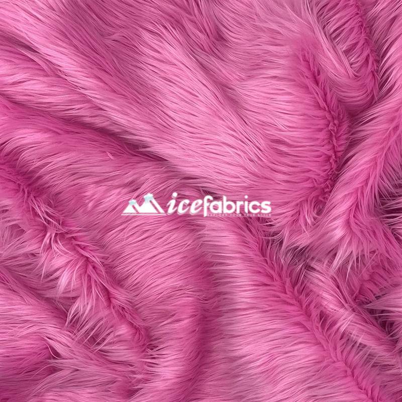 Shaggy Mohair Long Pile Faux Fur Fabric By The Yard ICE FABRICS Bubble Gum
