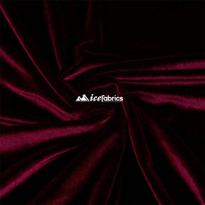 Hight Quality Stretch Velvet Fabric By The Roll (20 yards) Wholesale Fabric ICE FABRICS Burgundy