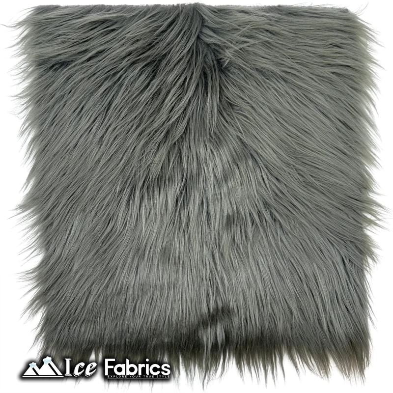 IceFabrics Square Shaggy Long Pile Faux Fur Fabric ICE FABRICS Charcoal