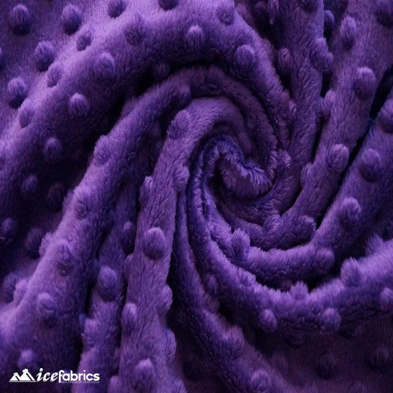New Colors Dimple Bubble Polka Dot Minky Fabric ICE FABRICS | Dark Purple