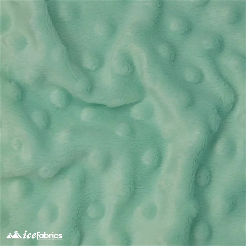 New Colors Dimple Bubble Polka Dot Minky Fabric ICE FABRICS | Icy Mint