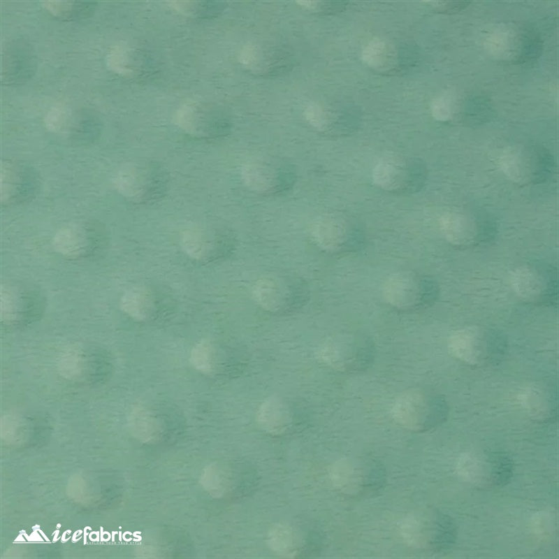 New Colors Dimple Bubble Polka Dot Minky Fabric ICE FABRICS | Icy Mint