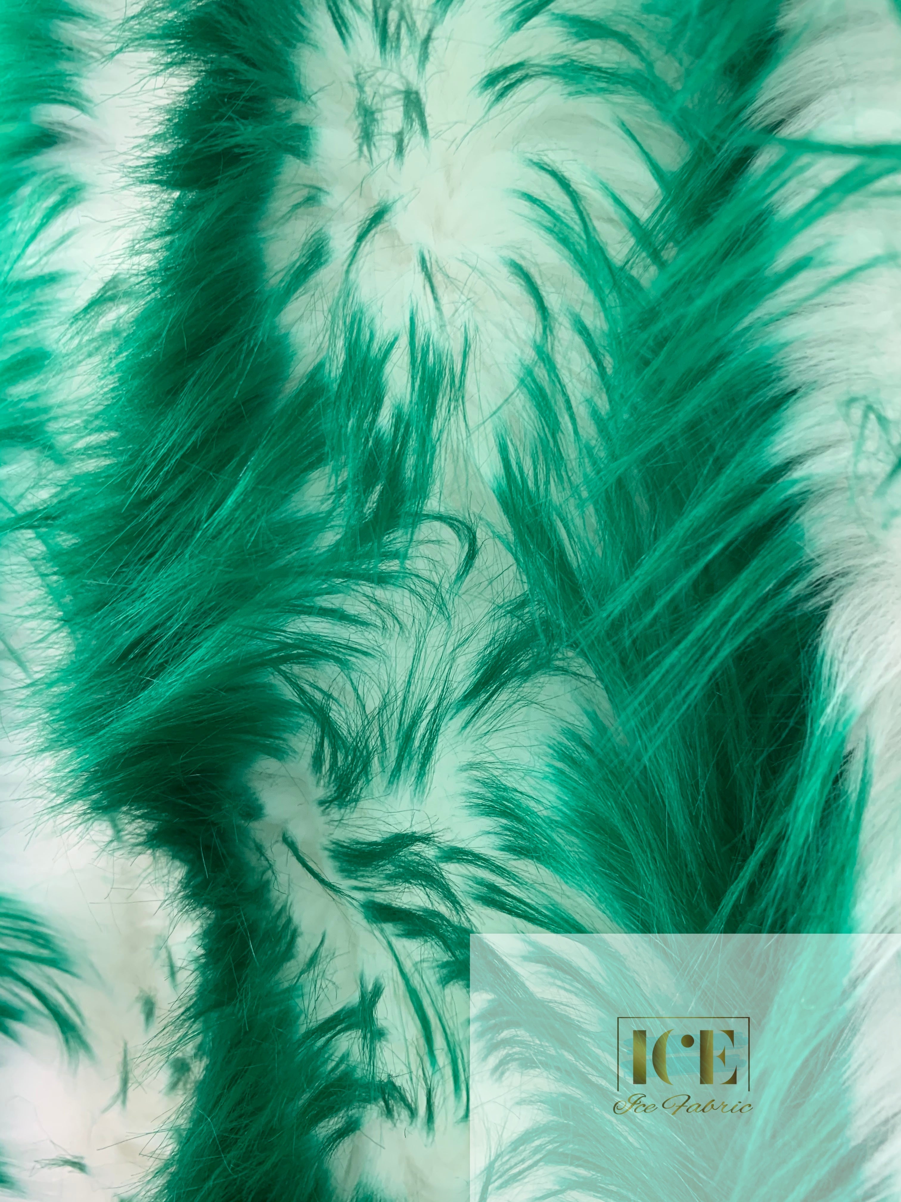 Canadian Fox Fake Animal Faux Fur Fabric ICEFABRIC Kelly Green