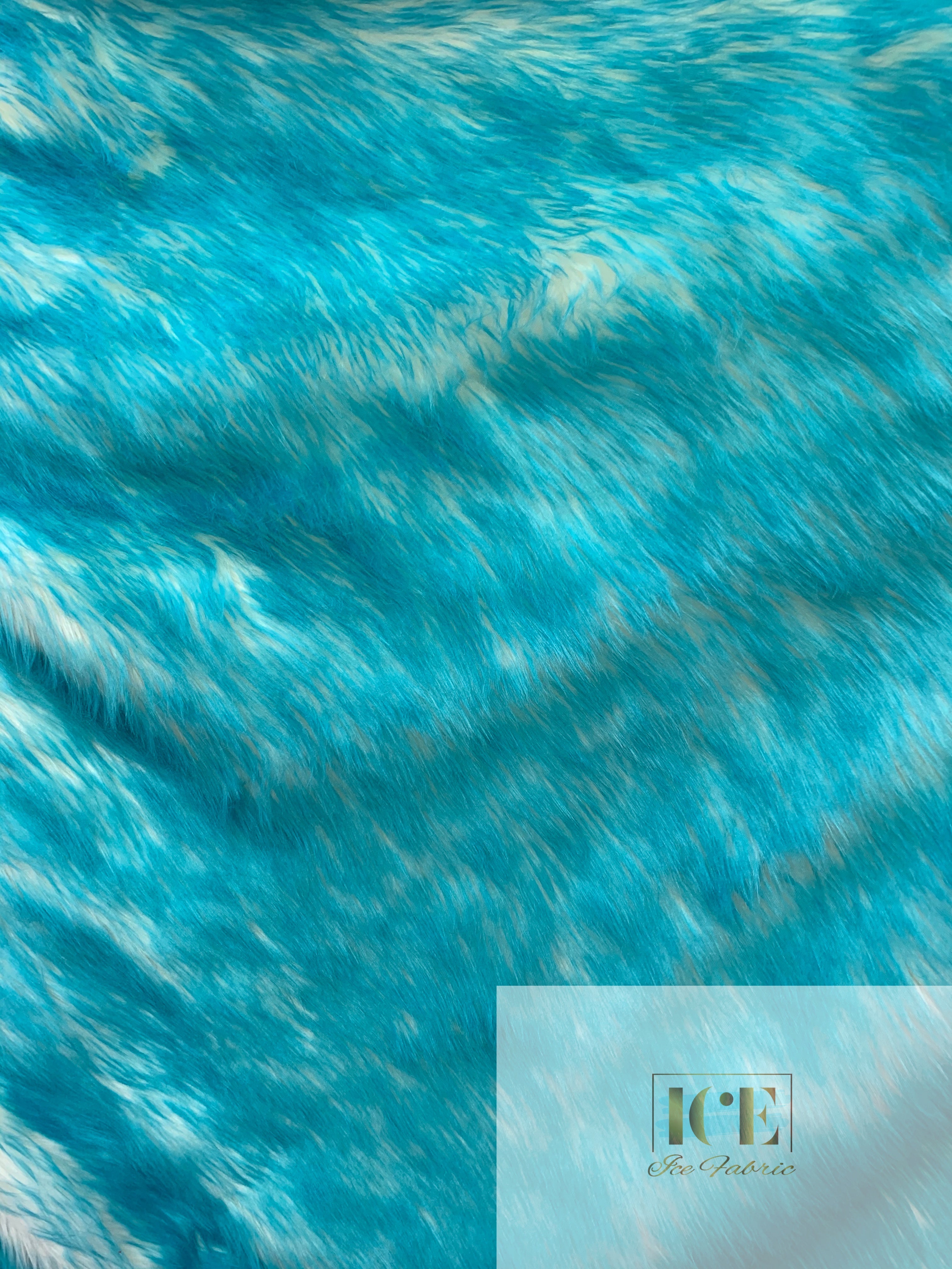 Canadian Fox 2 Tone Shaggy Long Pile Faux Fur Fabric For Blankets, Costumes, Bed SpreadICEFABRICICE FABRICSTurquoiseBy The Yard (60 inches Wide)Canadian Fox 2 Tone Shaggy Long Pile Faux Fur Fabric For Blankets, Costumes, Bed Spread ICEFABRIC Turquoise