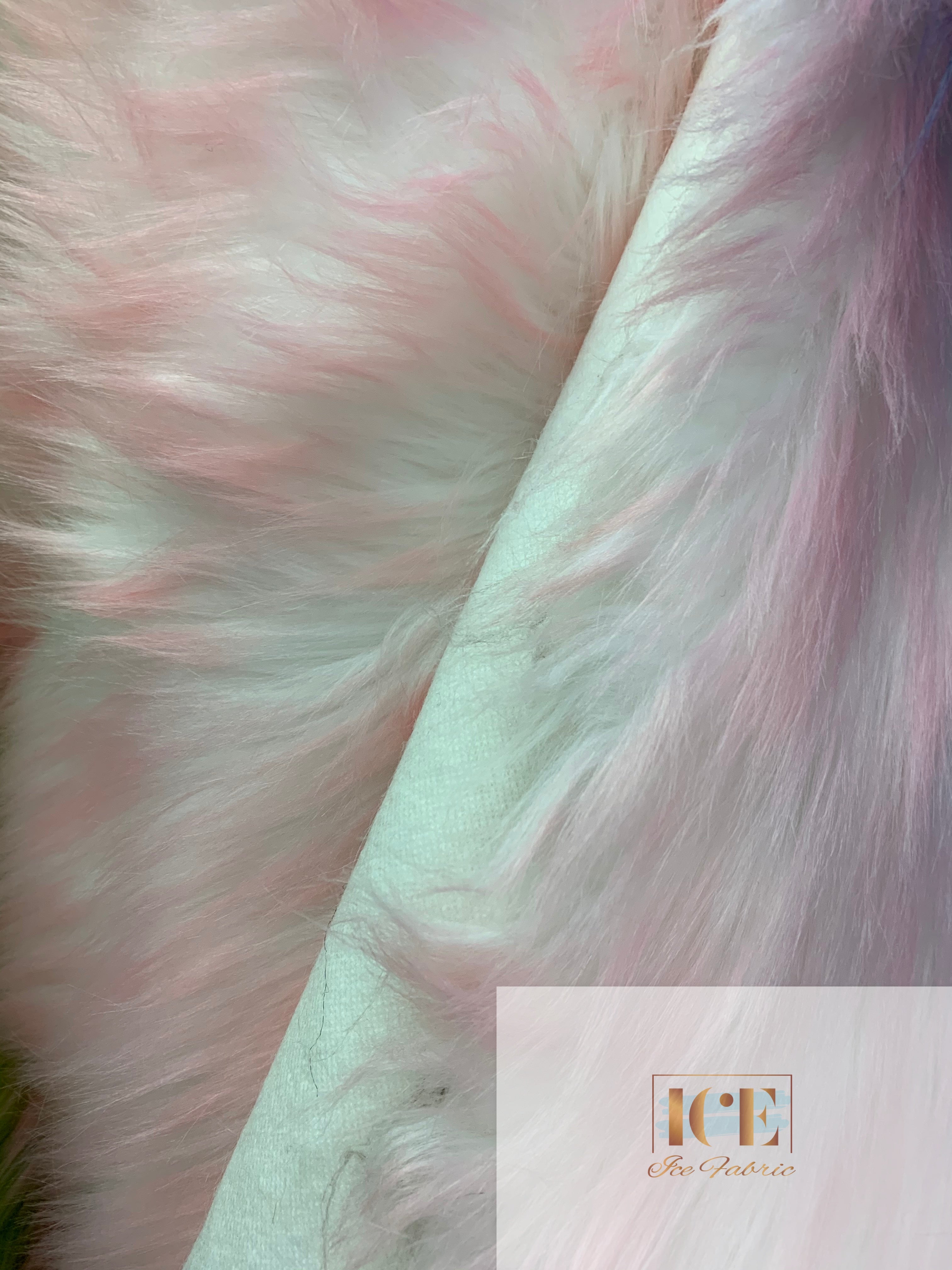 Canadian Fox Fake Animal Faux Fur Fabric ICEFABRIC Light Pink