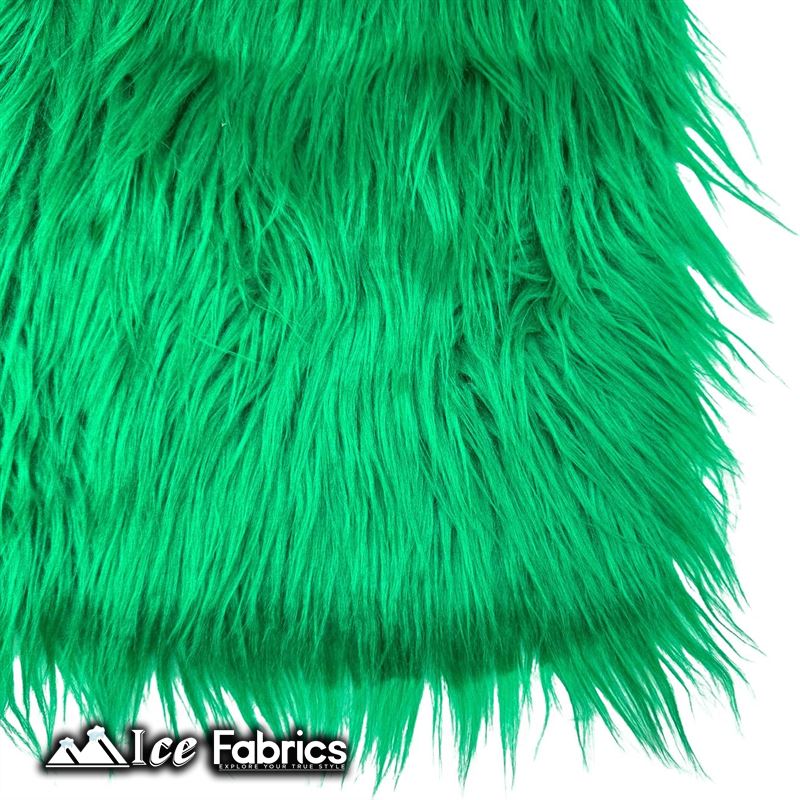 IceFabrics Square Shaggy Long Pile Faux Fur Fabric ICE FABRICS Kelly Green