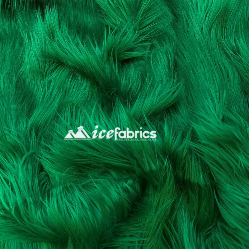 Shaggy Mohair Long Pile Faux Fur Fabric By The Yard ICE FABRICS Kelly Green