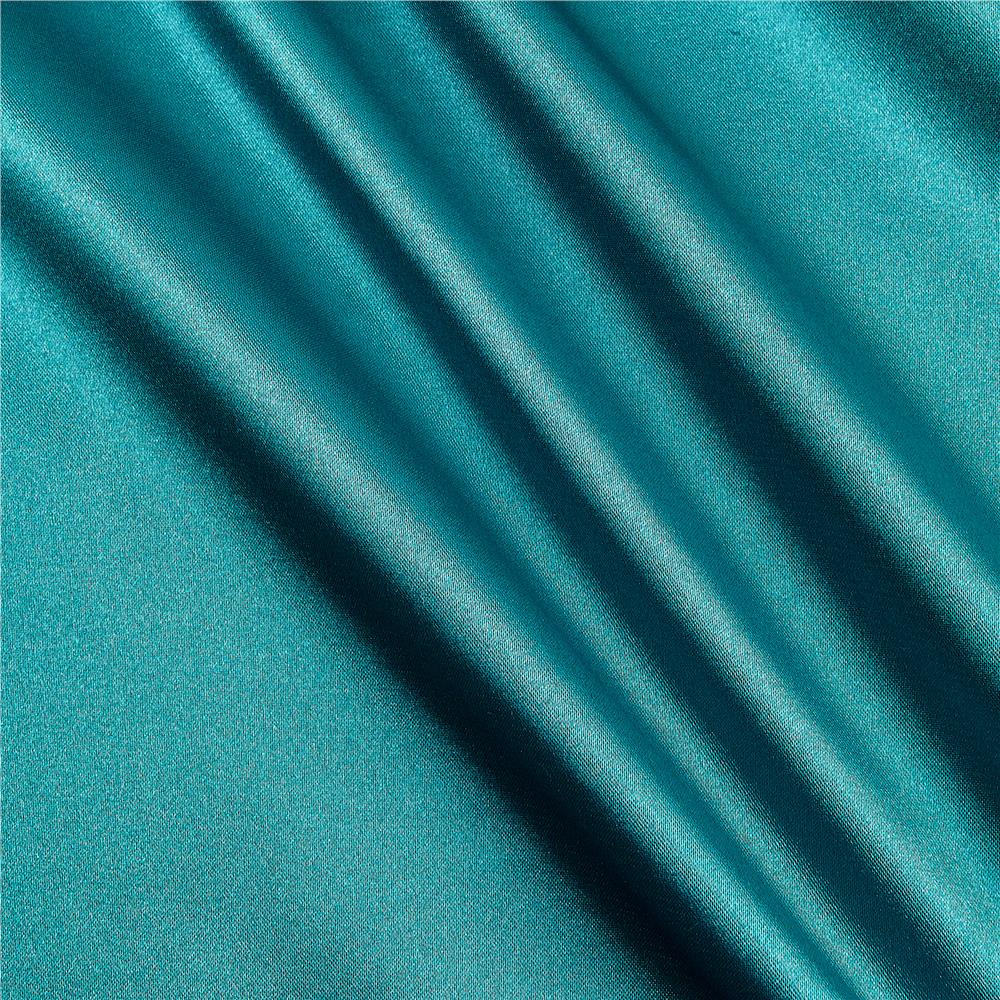 French Quality 5% Stretch Satin Fabric Spandex Fabric BTY ICEFABRIC Light Teal