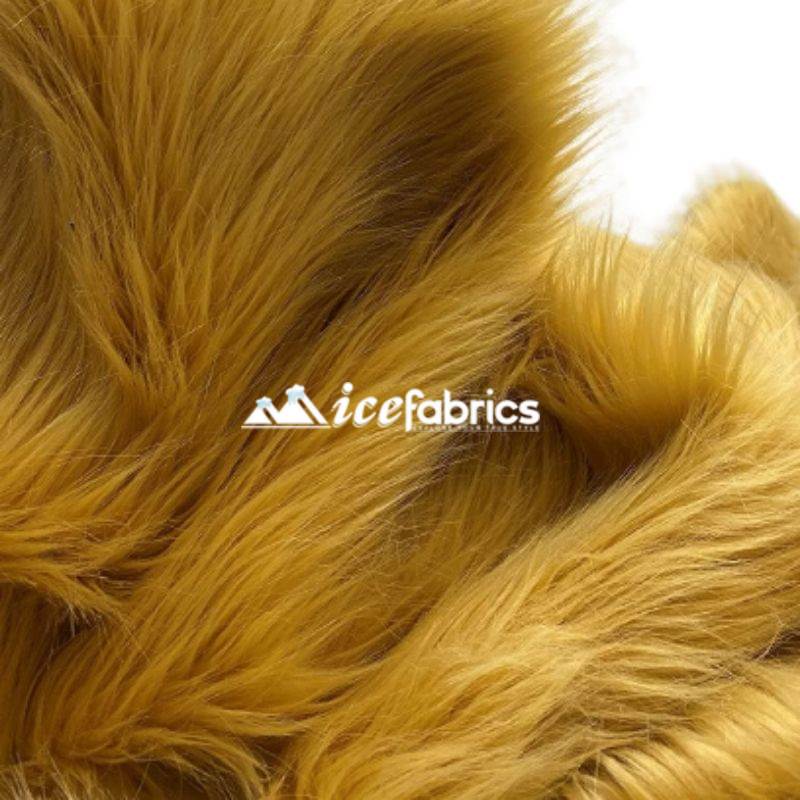 Shaggy Mohair Long Pile Faux Fur Fabric By The Yard ICE FABRICS Latte