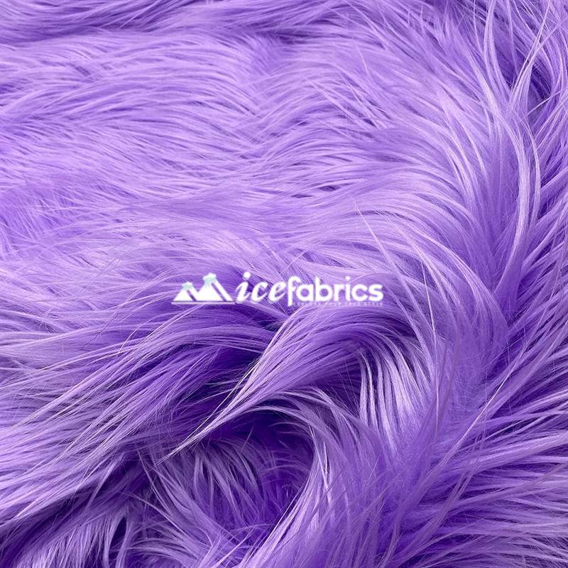 Shaggy Mohair Long Pile Faux Fur Fabric By The Yard ICE FABRICS Lavender