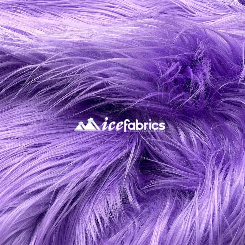 Shaggy Mohair Long Pile Faux Fur Fabric By The Yard ICE FABRICS Lavender