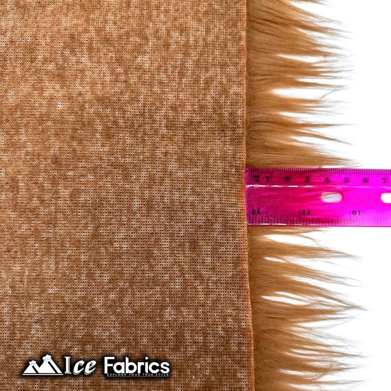 IceFabrics Square Shaggy Long Pile Faux Fur Fabric ICE FABRICS Light Brown