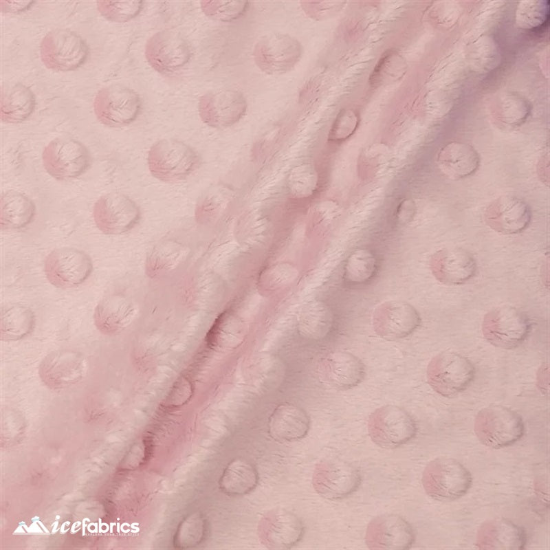 New Colors Dimple Bubble Polka Dot Minky Fabric ICE FABRICS | Light Pink
