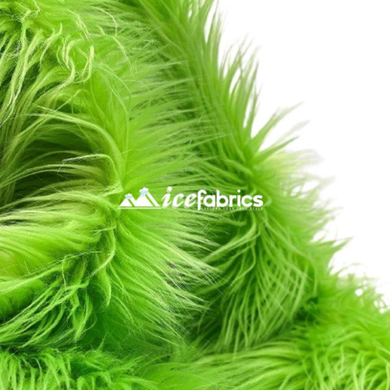 Shaggy Mohair Long Pile Faux Fur Fabric By The Yard ICE FABRICS Lime Green