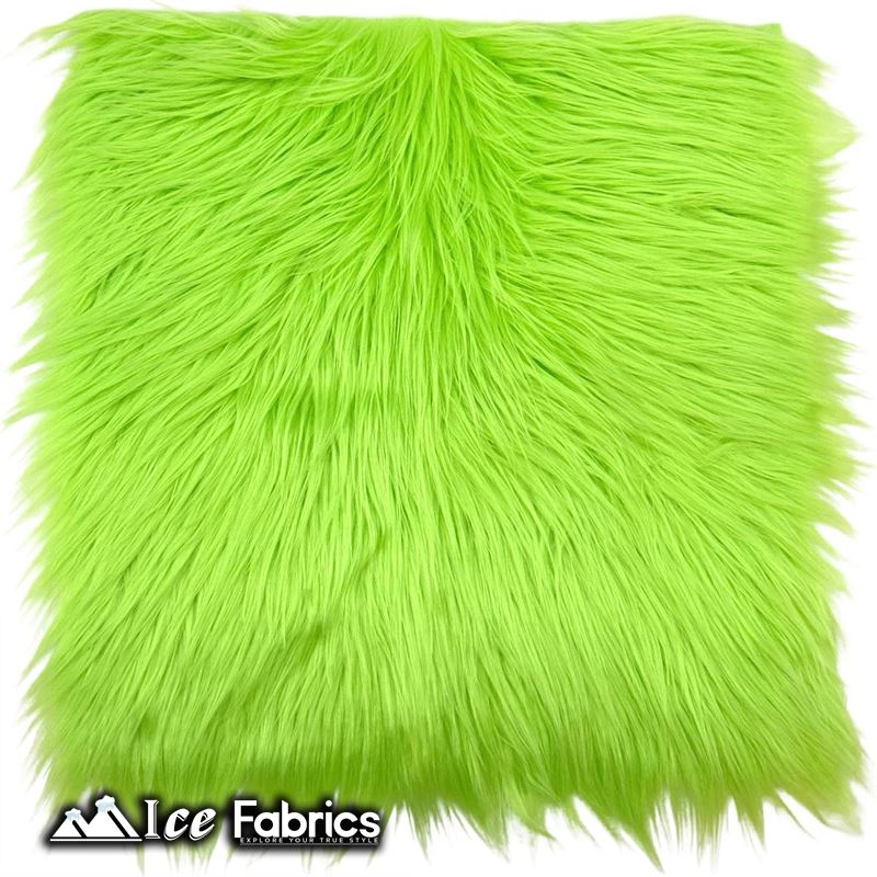 IceFabrics Square Shaggy Long Pile Faux Fur Fabric ICE FABRICS Lime