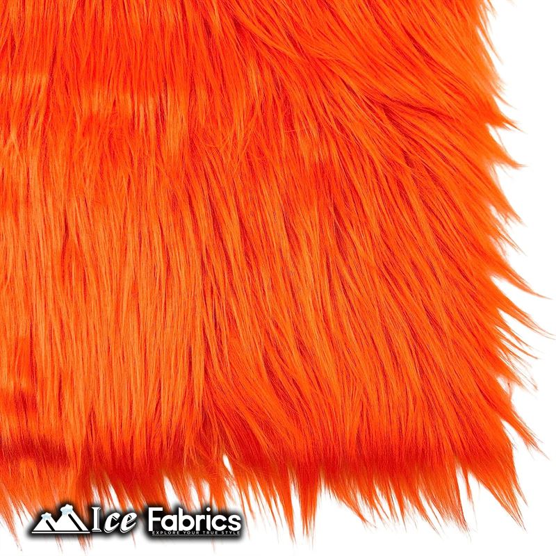 IceFabrics Square Shaggy Long Pile Faux Fur Fabric ICE FABRICS Orange