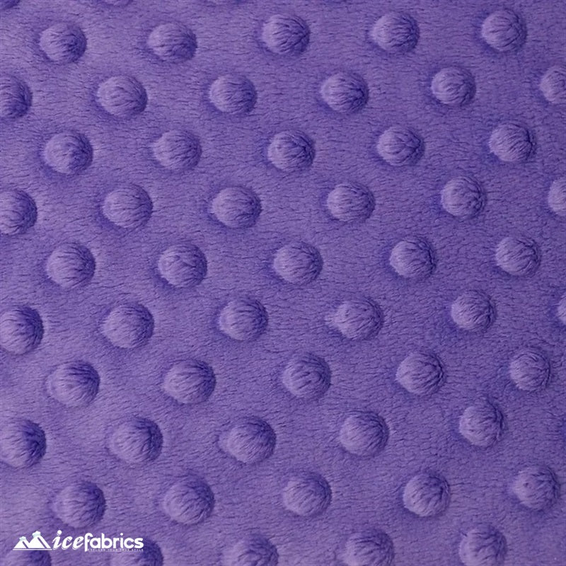New Colors Dimple Bubble Polka Dot Minky Fabric ICE FABRICS Purple