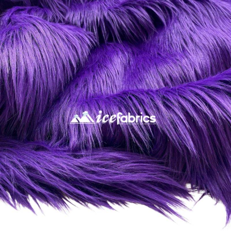 Shaggy Mohair Long Pile Faux Fur Fabric By The Yard ICE FABRICS Purple