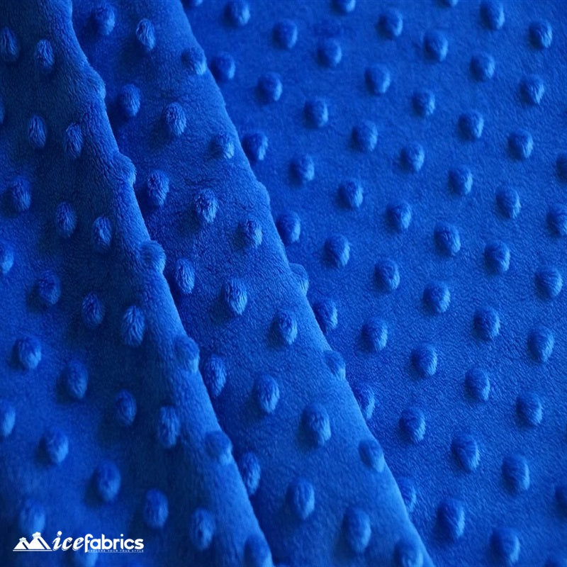 New Colors Dimple Bubble Polka Dot Minky Fabric ICE FABRICS Royal Blue