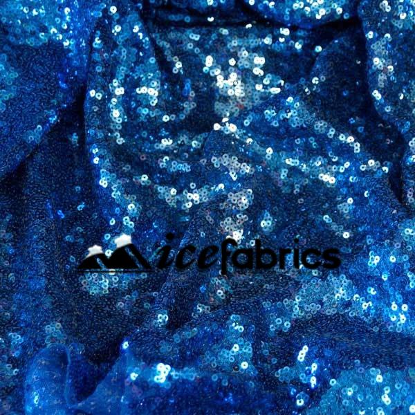 Expo 20 Yards of 2 Row 7/8 inch Metallic Stretch Sequin Trim, Blue