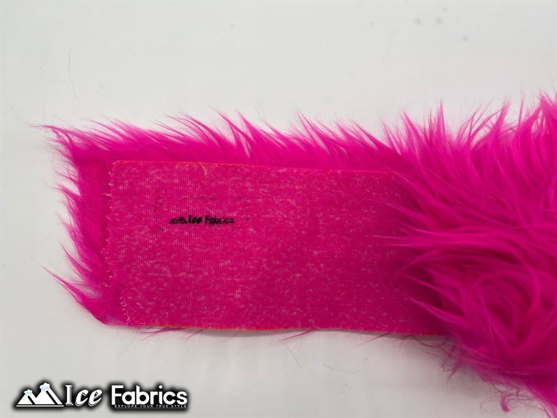Shaggy Mohair Strips Ribbon Faux Fur Fabric Pre Cut Roll ICE FABRICS Fuchsia