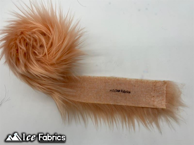 Shaggy Mohair Strips Ribbon Faux Fur Fabric Pre Cut Roll ICE FABRICS Blush