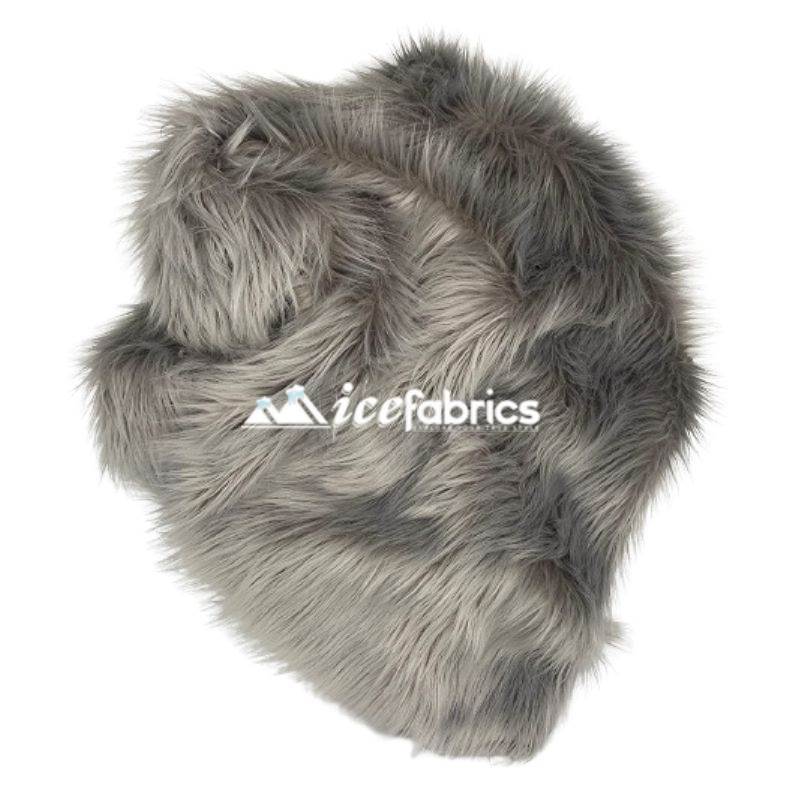 Shaggy Mohair Long Pile Faux Fur Fabric By The Yard ICE FABRICS Silver