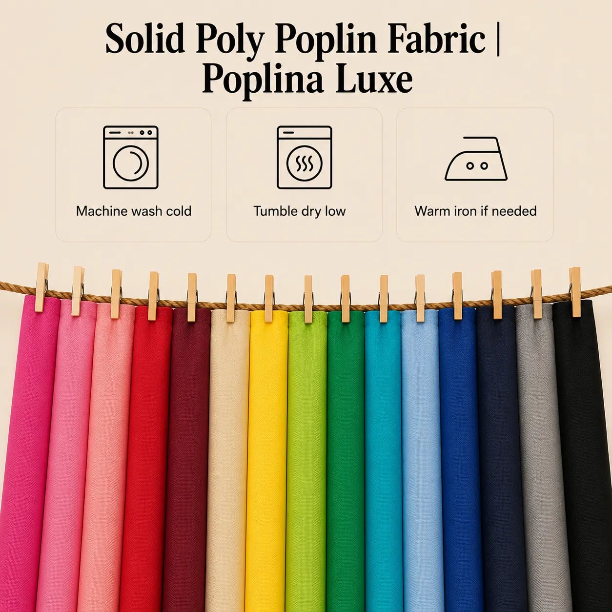 Solid Poly Poplin Fabric
