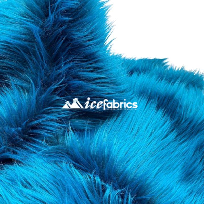 Shaggy Mohair Long Pile Faux Fur Fabric By The Yard ICE FABRICS Teal