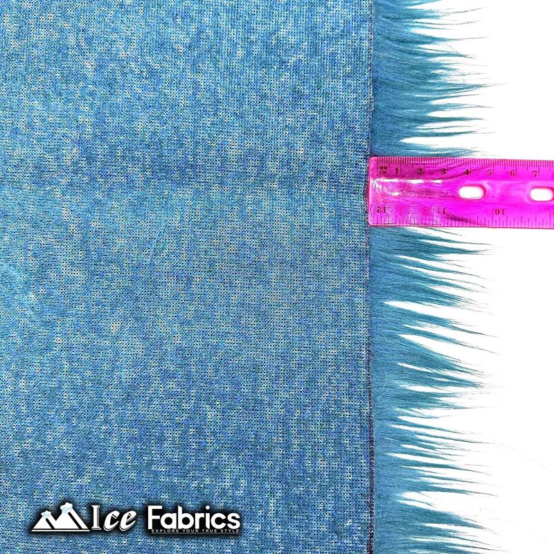 IceFabrics Square Shaggy Long Pile Faux Fur Fabric ICE FABRICS Teal