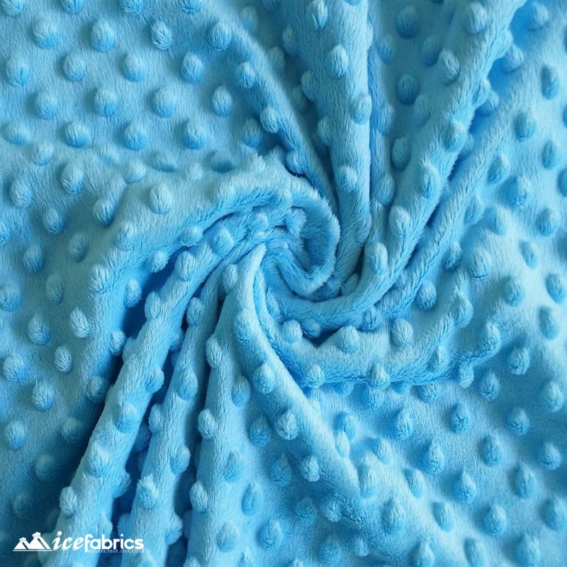 New Colors Dimple Bubble Polka Dot Minky Fabric ICE FABRICS Turquoise