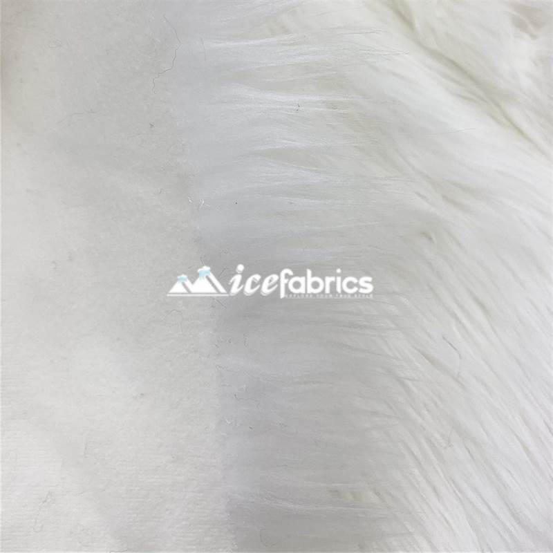 Shaggy Mohair Long Pile Faux Fur Fabric By The Yard ICE FABRICS White