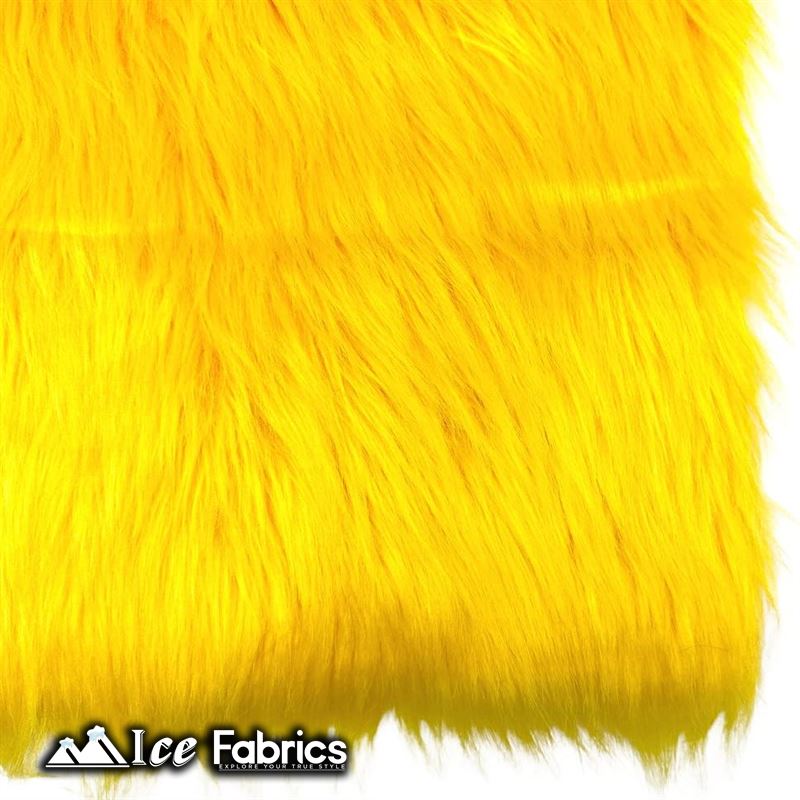IceFabrics Square Shaggy Long Pile Faux Fur Fabric ICE FABRICS Yellow