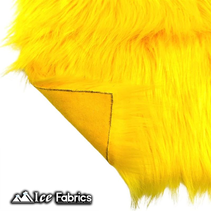 IceFabrics Square Shaggy Long Pile Faux Fur Fabric ICE FABRICS Yellow