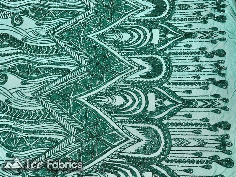 African Sequin Fabric 4 Way Spandex Stretch Sequin FabricICE FABRICSICE FABRICSHunter GreenBy The Yard (60" Wide)African Sequin Fabric 4 Way Spandex Stretch Sequin Fabric ICE FABRICS Hunter Green